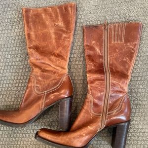 High-heel Leather Boots